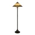 thumbnail image 1 of Dio 62 Inch Floor Lamp, Colorful Tiffany Style Stained Glass, Bronze Resin, 1 of 6