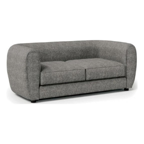 Benjara Dly Retro Sofa- Gray Boucle Seat- Welt Trim- 87" Tuxedo Style