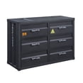 thumbnail image 1 of Benjara Dresser with 6 Metal Drawers and Container Style, Gray, 1 of 5