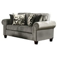 thumbnail image 1 of Benjara Due 72 Inch Loveseat, Rolled Arms and 4 Accent Pillows, Gray Chenille-Color:GrayMaterial, 1 of 5