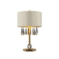 thumbnail image 1 of Benjara Earl 29 Inch Table Lamp, Ivory Shade, Crystal Droplets, Gold, 1 of 2