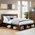 thumbnail image 1 of Benjara Eastern King Size Bed with 9 Storage Shelves, Brown, 1 of 1