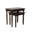 thumbnail image 1 of Benjara Elegantly Engraved Wooden Frame Nesting Table, Set of 2, Brown, 1 of 3