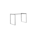 thumbnail image 1 of Benjara Elen 47" Desk- Rectangular Tempered Glass Top- High Polished Steel, 1 of 5