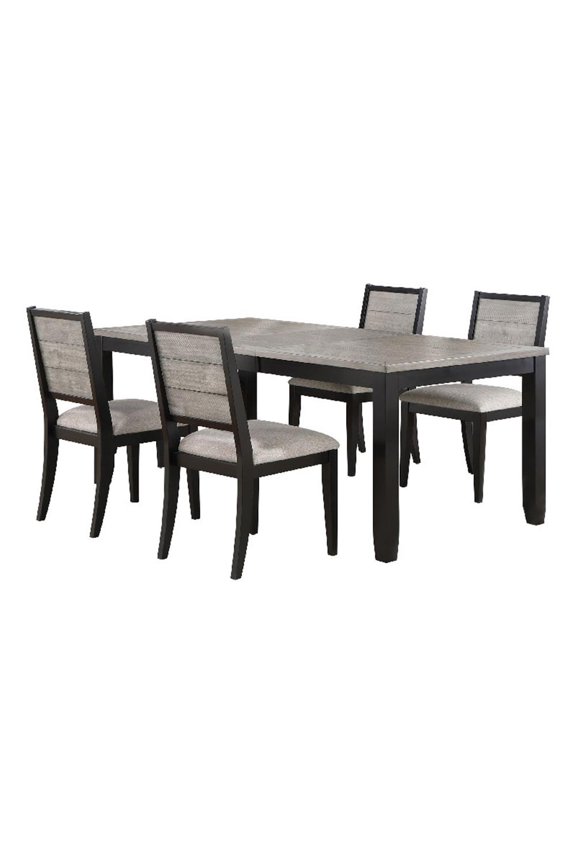 Elina 5pc Extendable Dining Table with 4 Chairs- Farmhouse Gra-y Black