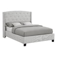 thumbnail image 1 of Elle Queen Size Bed- Tufted Wingback Headboard- Dove Gray Upholstery, 1 of 6