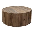 thumbnail image 1 of Benjara BM319299 42 in. Eray Round Drum Shape Brown Mango Wood Cocktail Coffee Table, 1 of 5
