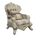 thumbnail image 1 of Benjara Esen 47 Inch Chair, Scalloped Floral Carvings, Scrolled Legs, Resin, Gold, 1 of 5