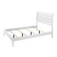 thumbnail image 1 of Benjara Eve Full Size Bed, Slatted Headboard, Chamfered Legs, White Wood, Modern, 1 of 5