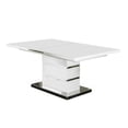 thumbnail image 1 of Benjara Extendable Dining Table with Metal Base, White and Silver, 1 of 5