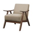 thumbnail image 1 of Fabric Upholstered Accent Chair with Curved Armrests, Light Brown- Saltoro Sherpi, 1 of 3