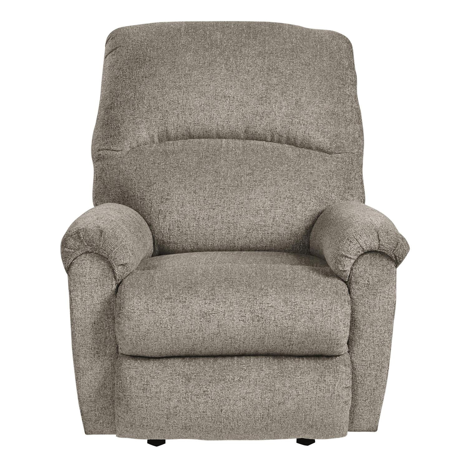 Benjara Fabric Upholstered Rocker Recliner with Deep Tufted Footrest
