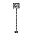 thumbnail image 1 of Fabric Wrapped Floor Lamp with Animal Print, White and Black, 1 of 5