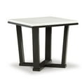 thumbnail image 1 of Fana Side End Table, White Marble Top, 24 Inch Square, Espresso Brown, 1 of 5