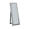thumbnail image 1 of Faux Crystal Accented Wooden Framed Floor Mirror with Fold Out Back Leg Support, Clear, 1 of 2