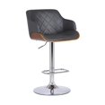 thumbnail image 1 of Benjara Faux Leather Swivel Adjustable Barstool with Metal Base, Gray, 1 of 6