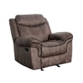 thumbnail image 1 of Benjara Faux Leather Upholstered Recliner Chair with Stitching Details, Brown, 1 of 4