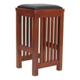 thumbnail image 1 of Faux Leather Upholstered Wooden Backless Barstool, Dark Brown, 1 of 5