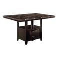thumbnail image 1 of Benjara Faux Marble Top Counter Height Table With Bottom Compartment- Brown, 1 of 8