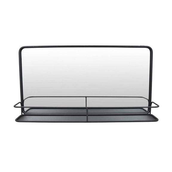 Benjara BM331359 Feno Decorative Wall Mirror - Landscape Black Metal Frame - 30 in.