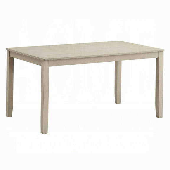 Feri Dining Table, 59 Inch, Rectangular Top, Antique Bone White Finish