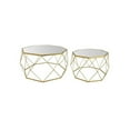 thumbnail image 1 of Benjara Fina Metal Plant Stand Table Set of 2, Modern Gold Metal, Geometric Base, 1 of 6