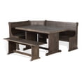thumbnail image 1 of Flint 4pc Breakfast Nook Set, Dining Table, Corner Bench, Dark Brown, 1 of 3