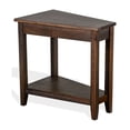 thumbnail image 1 of Flint Chairside Table with Shelf, 24 Inch Angled Dark Brown Mahogany, 1 of 5
