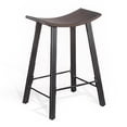 thumbnail image 1 of Flint Counter Stool Set of 2, Curved Dark Brown Mahogany, 24 Inch, 1 of 6