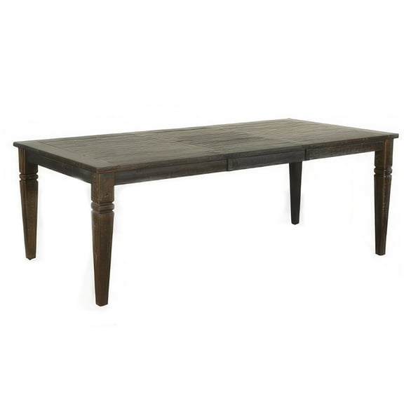Flint Dining Table, 66-90 Inch Rectangular Extendable Brown Solid Wood