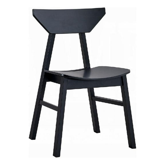 Frey 4pc Dining Side Chair Set-Low Curved Back-Scandinavian Black