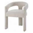 thumbnail image 1 of Gamo Set of 2 Side Dining Chair-Rounded Back-Modern White Chenille, 1 of 6