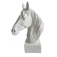 thumbnail image 1 of Genny Tabletop Horse Head Sculpture, White Resin Statuette, 19 Inch, 1 of 3