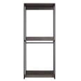 thumbnail image 1 of Benjara Gin Modular Closet System, 3 Rustic Gray Shelves, 2 Hanging Rods, Black, 1 of 5