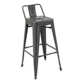 thumbnail image 1 of Benjara Giri 26" Footrest &Tapered Legs Counter Stool Chair-Light Gray(Set of 4), 1 of 6