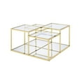 thumbnail image 1 of Benjara Coffee Table with Glass Top and Tubular Frame- Gold, 1 of 2