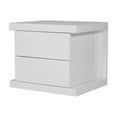 thumbnail image 1 of Benjara Gyn 22 Inch Nightstand, 2 Drawers, Modern Style Plinth Base, White Finish, 1 of 5