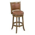 thumbnail image 1 of Haley 26 Inch Swivel Counter Height Chair Chestnut Brown Wood- Faux Leather, 1 of 6