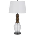 thumbnail image 1 of Hay 33 Inch Table Lamp, Diamond Pattern Glass Base, White Fabric Shade, 1 of 8