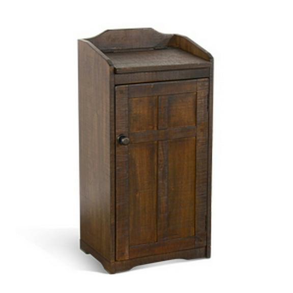 Homestead Trash Box, 34 Inch Tall, Rough Sawn Mahogany, Dark Brown