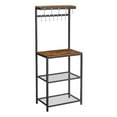 thumbnail image 1 of Hugh 57 Inch Baker Rack Kitchen Shelves, Microwave Stand, 12 Hooks, Brown, 1 of 5