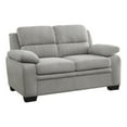 thumbnail image 1 of Hugh 58 Inch Loveseat- Gray Polyester- Soft Foam Cushioned- Solid Wood, 1 of 6