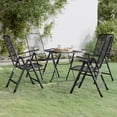 thumbnail image 1 of Ian 5 Piece Outdoor Dining Table Set, 4 Folding Chairs, Black Metal, 1 of 6