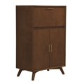 thumbnail image 1 of Benjara Ian 51 Inch 2 Door Bar Cabinet, 1 Drop Down Door, Wine Rack, Walnut Brown, 1 of 2