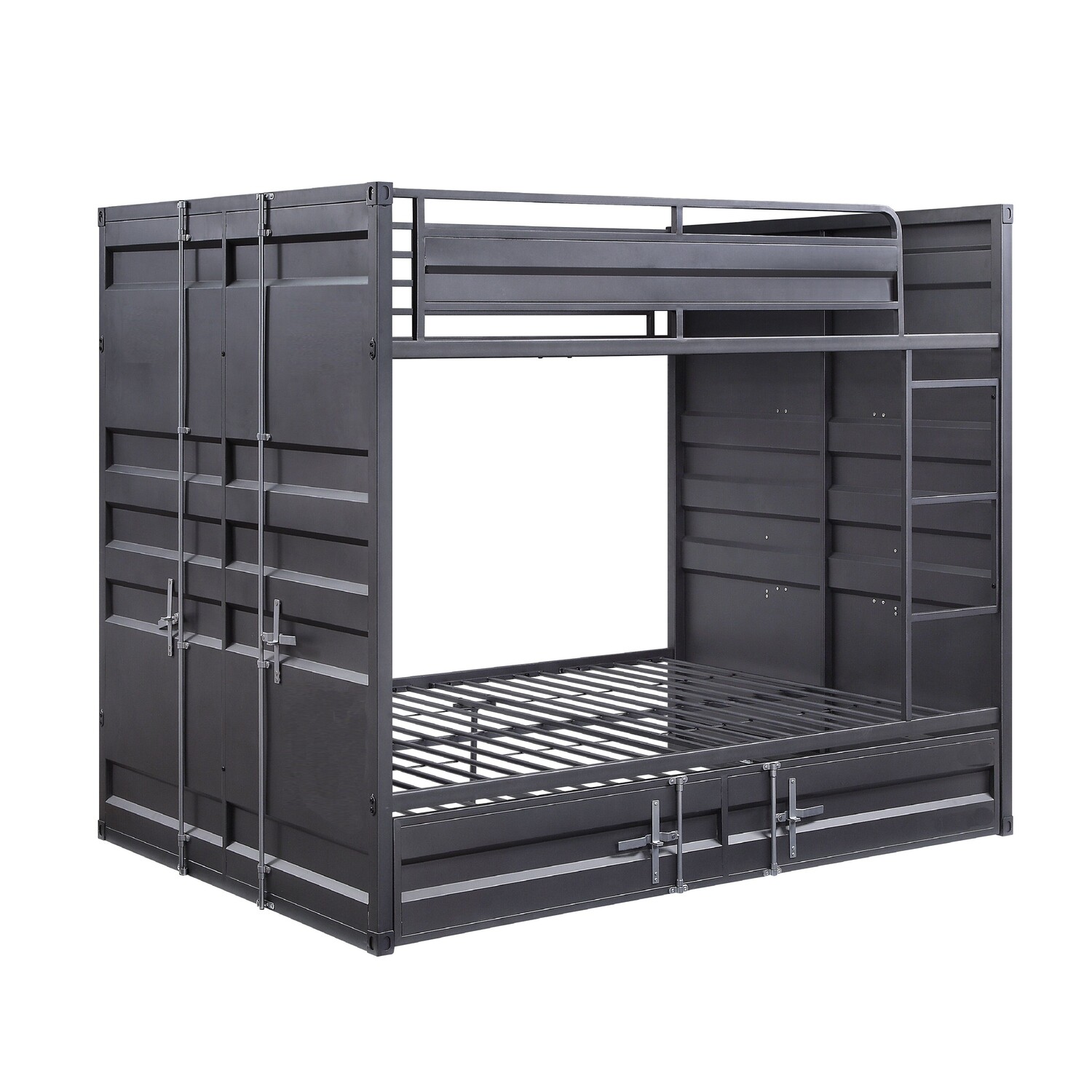 Photo inspiration: Industrial Chic Industrial Chic Bunk Bed Frames Reference: Benjara Industrial Style Full Size Bunk Bed With Recessed Panel