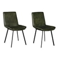 thumbnail image 1 of Isha Dining Chair Set of 2 with Rich Green Goat Leather, Black Iron, 1 of 3