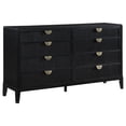 thumbnail image 1 of Jack Dresser, 8 Drawers, Gold Tone Metal Handles, Wire Brushed Black Wood, 1 of 6