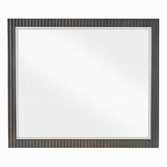 Jeh Dresser Mirror, Espresso Brown Wood, Sleek Rectangular Frame 36x42