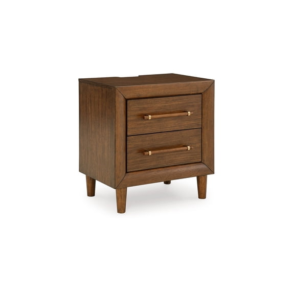 Benjara BM327968 Jeyn Nightstand - 2 Drawers - Traditional Dark Brown Solid Hardwood