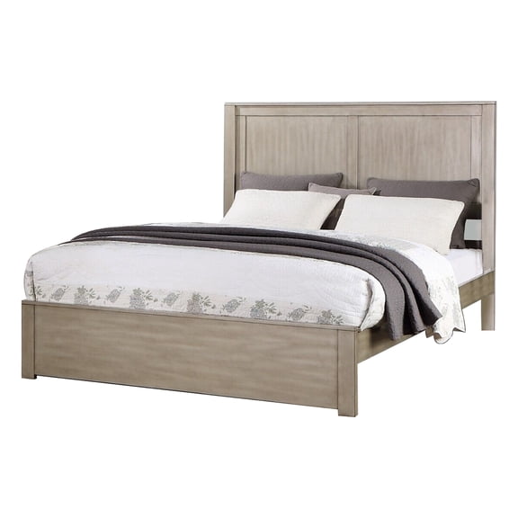 Benjara Kali Rectangular Platform California King Bed - Light Tan Wood